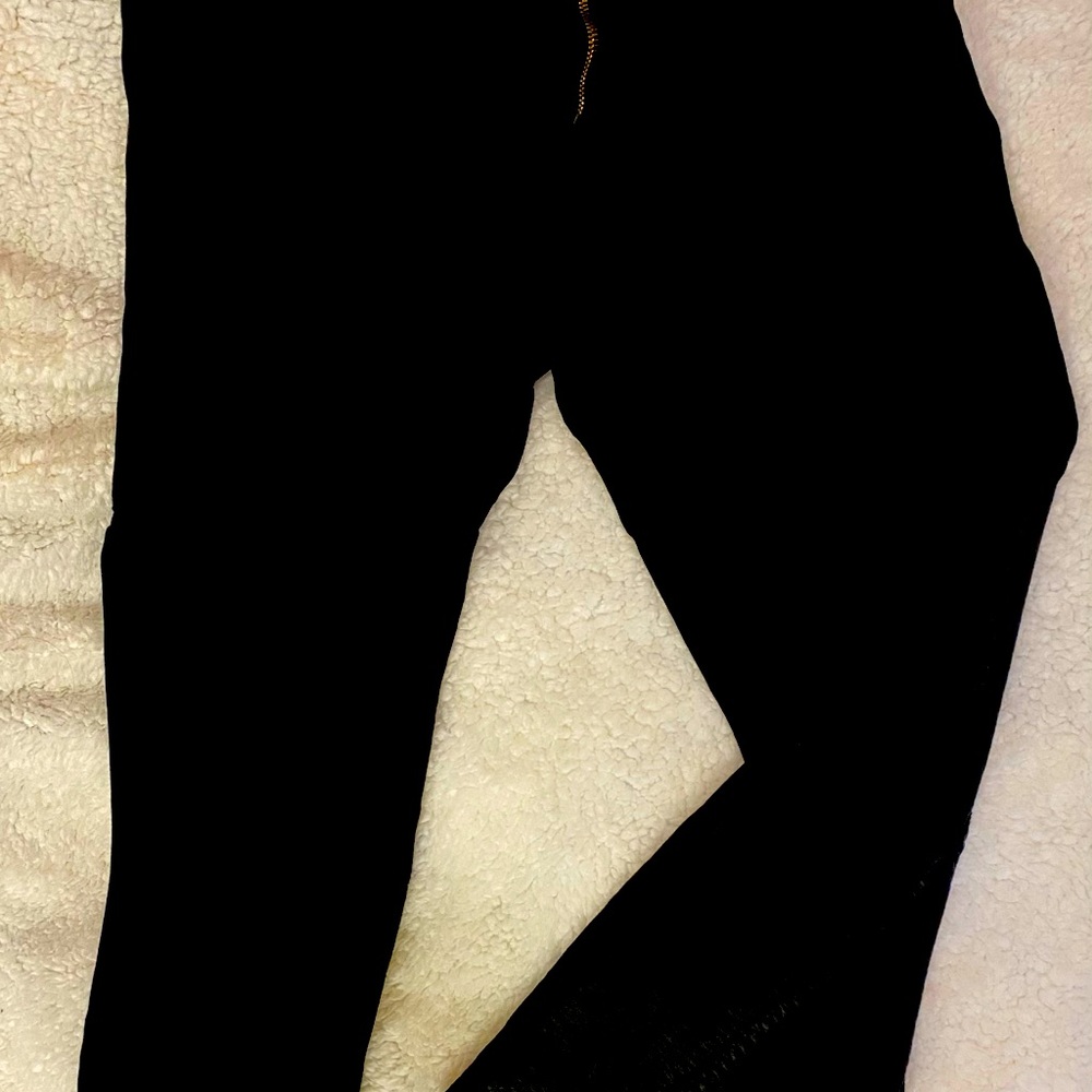 “Princess Vera Wang” Faux leather-front pant